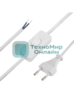 Сетевой шнур с выключателем Rexant 2х0,75 мм², 1,8 м белый