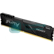 Оперативная память Kingston Fury Beast, 8GB (1x8GB), DDR4, 3200MHz, CL16, DIMM, с радиатором, черный