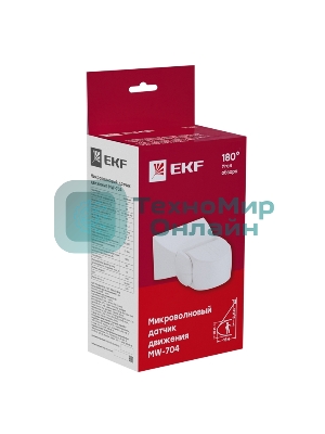 Датчик движения микроволновый MW-704 1200Вт 180гр. до 15м IP65 бел. PROxima EKF dd-mw-704