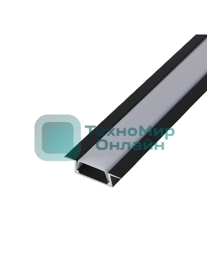Комплект врезного алюминиевого профиля с рассеивателем Rexant 22х6 мм, 1 м, черный