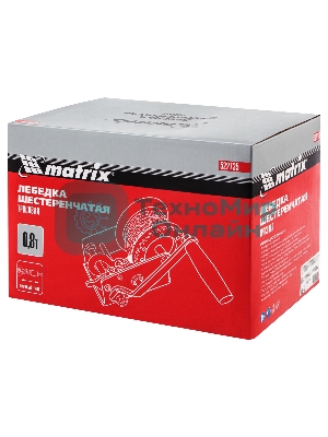 Лебедка шестеренчатая Matrix тяга - 0,8 т, 9 м, тросовая