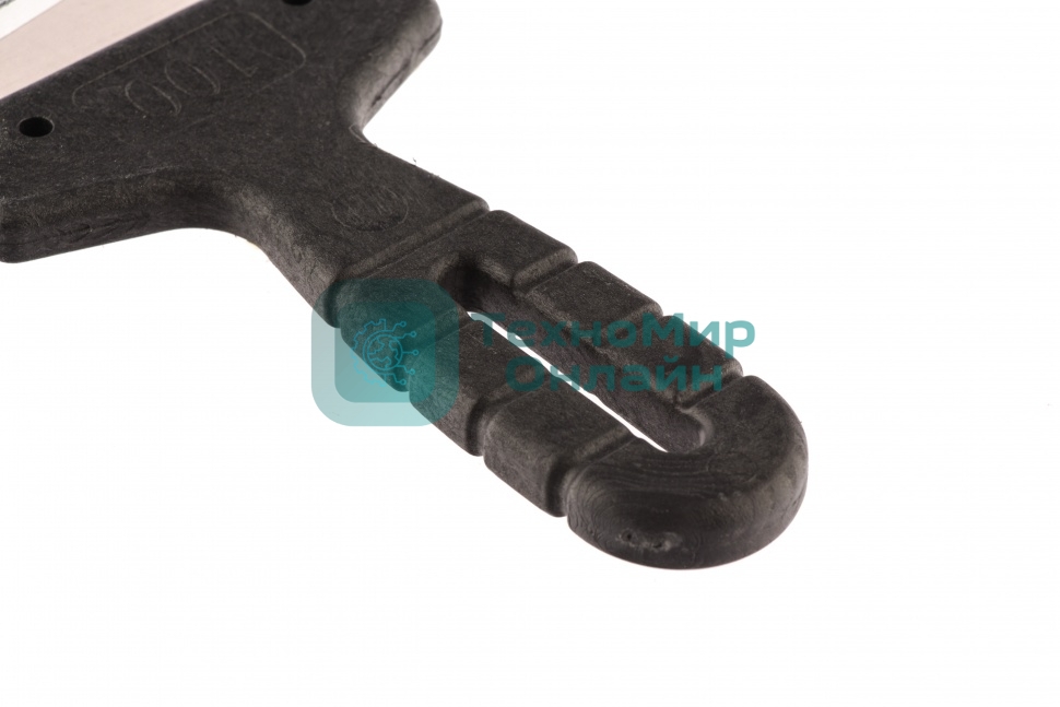 Шпатель из нержавеющей стали Сибртех 100 мм, зуб 4х4 мм, пластмассовая рукоятка