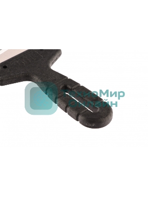 Шпатель из нержавеющей стали Сибртех 100 мм, зуб 4х4 мм, пластмассовая рукоятка