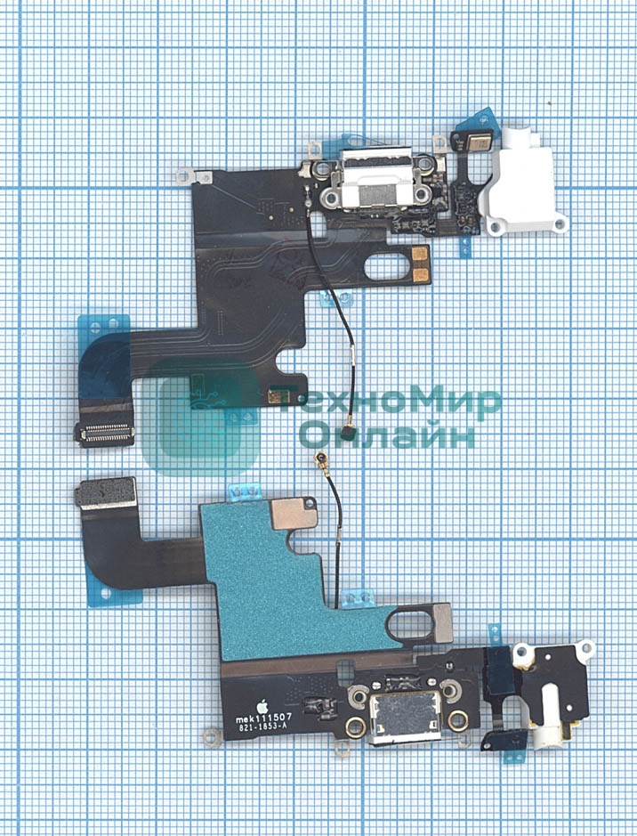 Шлейф разъема питания с аудио-разъемом для iPhone 6 белый
