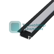 Комплект врезного алюминиевого профиля с рассеивателем Rexant 22х6 мм, 1 м, черный
