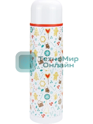 Термос Starwind New Year 11-1000 1 л. белый/рисунок