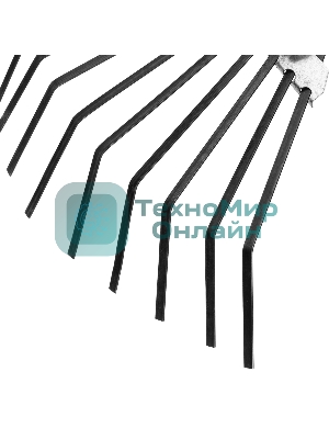 Грабли Сибртех веерные 20 зубьев, с черенком, оксидированные, плоский зуб