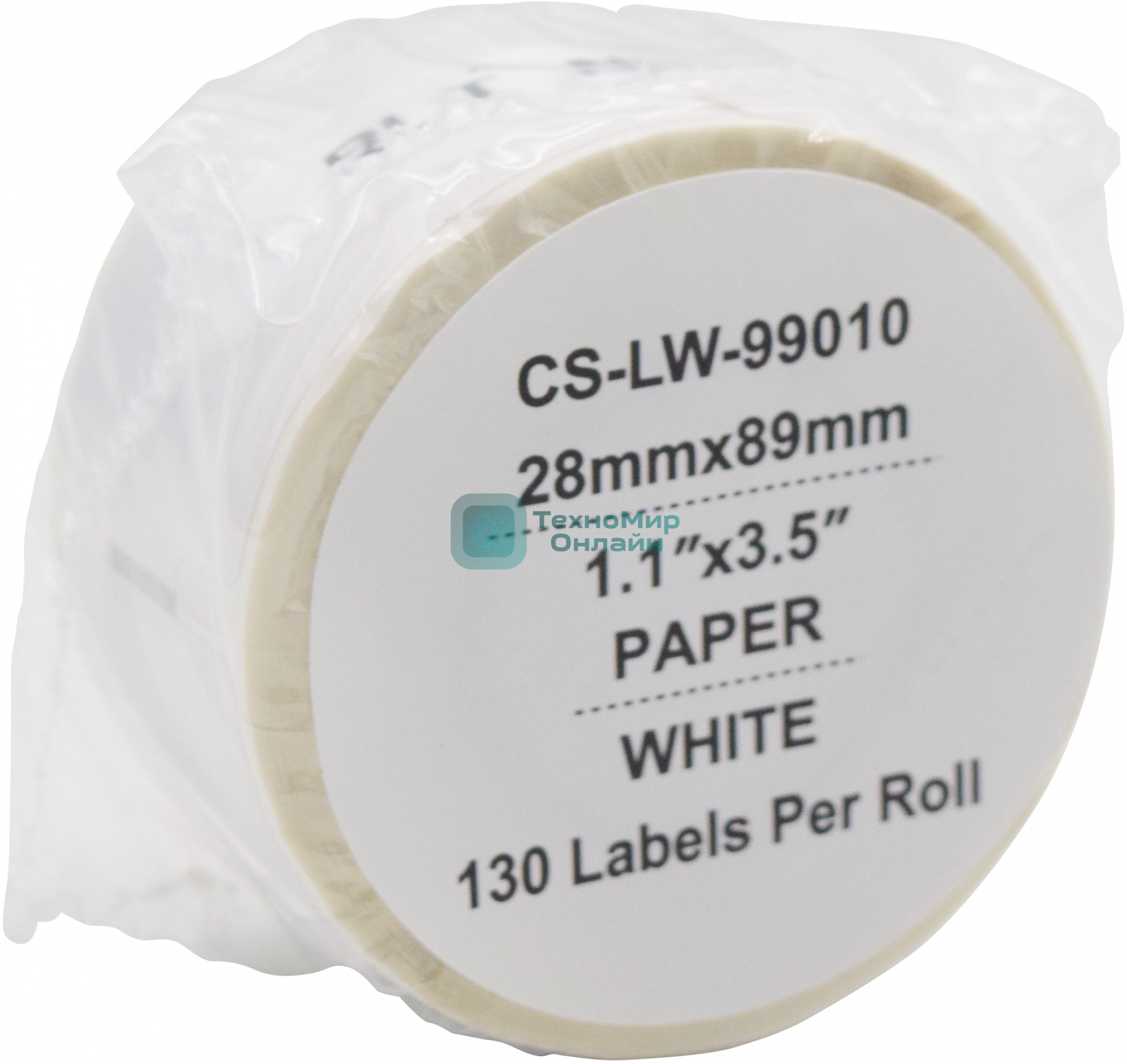 Этикетки Cactus CS-LW-99010 сег.:89x28мм черный белый 130шт/рул Dymo Label Writer 450/4XL