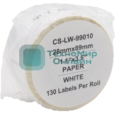 Этикетки Cactus CS-LW-99010 сег.:89x28мм черный белый 130шт/рул Dymo Label Writer 450/4XL