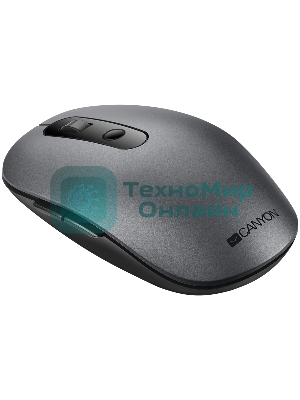 Мышь беспроводная Canyon MW-9 серый, 1600 dpi, радиоканал, Bluetooth, USB, кнопки - 6