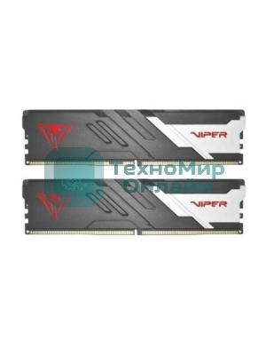Оперативная память Patriot Viper Venom, DDR5, 32Gb (2x16Gb), 6000MHz, CL30, DIMM, с радиаторами, серый/черный