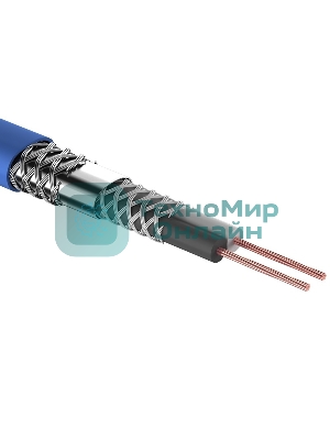 Кабель микрофонный Rexant 2х0,25 м м², ø 6,8 мм, синий, бухта 100 м