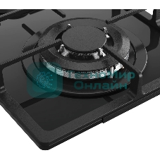 Газовая варочная панель Monsher MGG 33 NoirR, газ, High-Tech, 30 см, автоматический электроподжиг, газ-контроль, форсунки под сжиженый газ, SABAF конфорки, чугунные решетки, черный