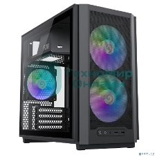 Компьютерный корпус без БП GameMax F36 BK (Midi Tower, ATX, Черный, 1хUSB Type-C, 3х120мм)
