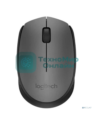 Мышь беспроводная Logitech M170 черный/темно-серый, 1000 dpi, радиоканал, USB, кнопки - 3