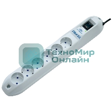 Сетевой фильтр Pilot GL 6 розеток (5 евро + 1 без заземления) 10 м Surge protector Pilot GL 6 outlets (5 euro + 1 without ground) 10A/2.2kVt, 10m
