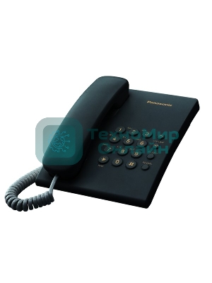 Телефон проводной Panasonic KX-TS2350RUB черный повтор номера, регул-ка громкости, кр.на стену