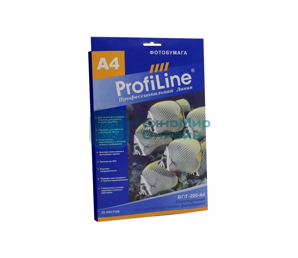 БГ/Г-200-А4-25 Фотобумага двусторонняя глянцевая, 200 г/м2, А4, 25 л, 2880 dpi