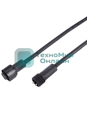 Удлинитель (шнур) Neon-night для подключения уличных гирлянд 1м черный ПВХ