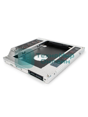 Низкопрофильный адаптер Gembird MF-95-01 для 2.5-дюймового накопителя в отсек 5.25 дюйма, 9,5 мм