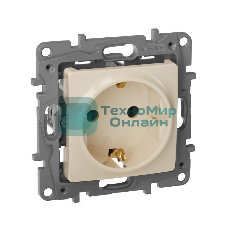 Розетка 2К+З винты, сл. кость ETIKA 