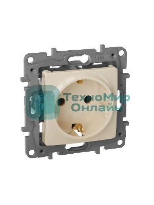 Розетка 2К+З винты, сл. кость ETIKA 