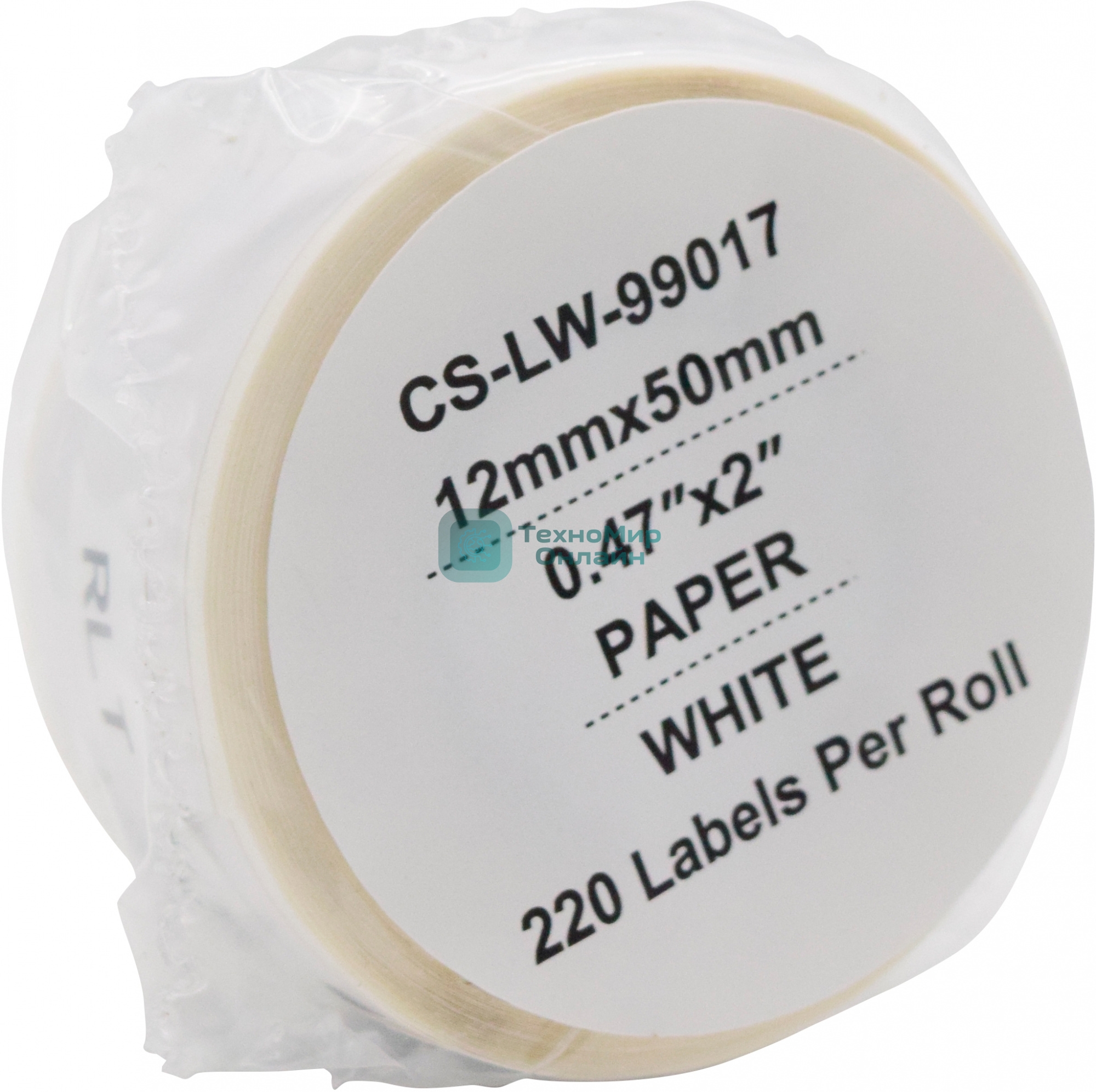 Этикетки Cactus CS-LW-99017 сег.:50x12мм черный белый 220шт/рул Dymo Label Writer 450/4XL