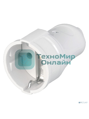 Розетка прямая разборная с заземл. РПп10-01-Ст 16А белый IEK ERP10-16-01-K01