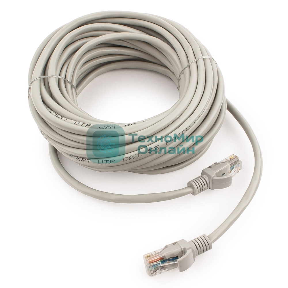 Патч-корд медный UTP Cablexpert PP10-10M cat.5, 10м, литой, многожильный, серый