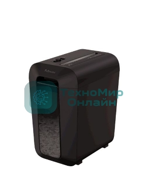 Шредер Fellowes PowerShred LX65 черный (секр.P-4)/перекрестный/10лист./22лтр./скрепки/скобы/пл.карты