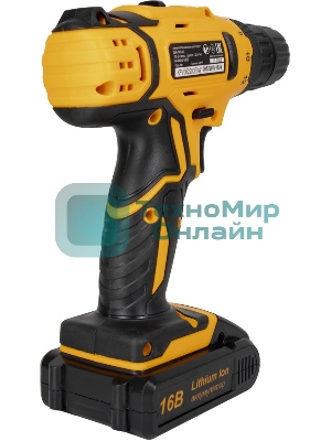 Дрель-шуруповерт аккумуляторная Вихрь ДА-16Л-2К 72/14/32, Аккумуляторная, 16В, 2 АКБ, Кейс