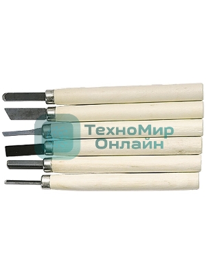 Набор резцов по дереву Sparta деревянные рукоятки, 6 шт.