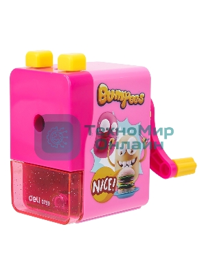 Точилка для карандашей механическая Deli E0739, 1 отверстие, пластик, ассорти