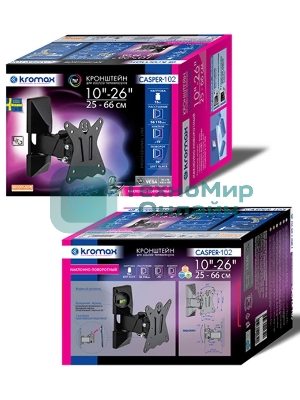 Кронштейн Kromax CASPER-102 черный, для LED/LCD ТВ 10