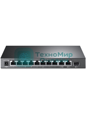 Коммутатор TP-Link 8-port 10/100Mbps Unmanaged PoE switch, 2 Gb RJ45 + 1 Gb SFP uplinks, PoE budget up to 124W