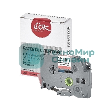 Кассета с лентой S'OK by Sakura Printing TZEFX431 для Brother, черный на красном, 12мм/8м, наклейка