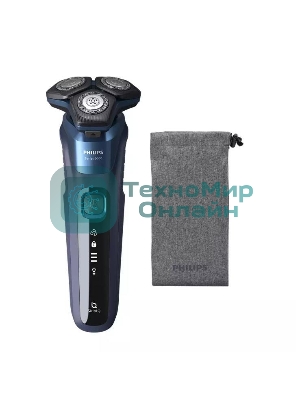 Электробритва роторная Philips S5885/10 реж.эл.:3 питан.:аккум. темно-синий