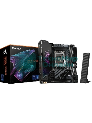 Материнская плата Gigabyte Z890I AORUS ULTRA, LGA 1851, Intel Z890, 2xDDR5, 2xSATA, 2xM.2, 1xPCIe 5.0 x16, 1xDP, 1xHDMI, 1xUSB-C, 1x Thunderbolt 4, 1x 2.5Gb LAN, 2xUSB-A 3.2 Gen 1, 3xUSB-A 3.2 Gen 2, 2x3.5 мм, TOSLINK, 7.1, 1xUSB4, Mini-ITX