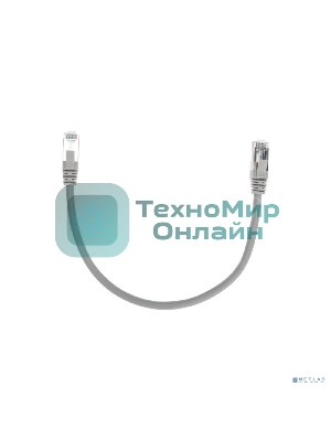 Патч-корд F/UTP Rexant cat.6, RJ45-RJ45, экранированный, 26AWG, LSZH, серый, 0.3 м
