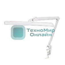 Лампа настольная бестеневая на струбцине Rexant ECO light, 324 SMD LED с диммером, теплый/холодный цвет свечения, белая