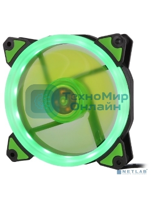 Вентилятор для корпуса Crown CMCF-12025S-1232 черный/зеленый, 120 мм, 1650 об/мин, 23 дБ, 3 pin