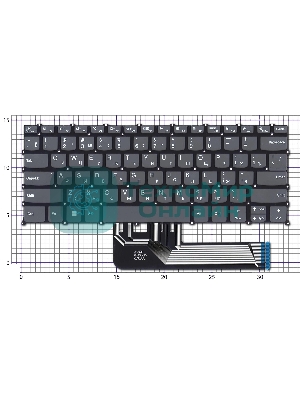 Клавиатура для ноутбука Lenovo Flex 5-14 серая без подсветки