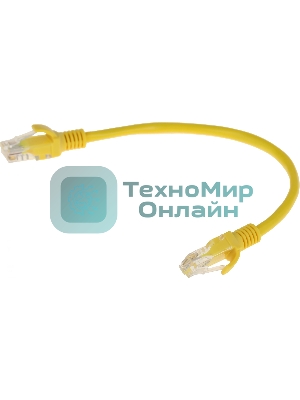 Патч-корд Premier PP12-0.25M/Y 1000Гбит/с UTP 4 пары cat.5E CCA molded 0.25м желтый RJ-45 (m)-RJ-45 (m)