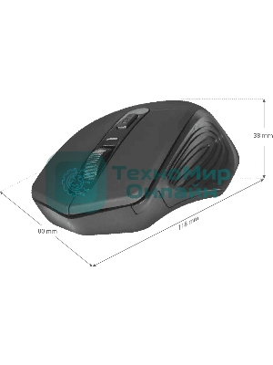 Мышь беспроводная Defender Datum MB-345 черный, 1600 dpi, радиоканал, USB, кнопки - 4