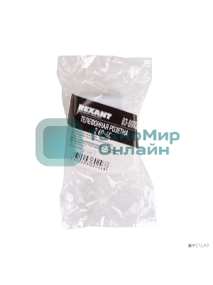 Розетка телефонная Rexant 2-м ОП RJ11 белый