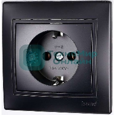 Розетка 1-м СП Мира керам. с заземл.черный бархат LEZARD 701-4242-122