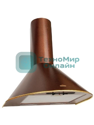 Вытяжка каминная Elikor Эпсилон 50П-430-П3Л медный/золотистый, 50 см, 430 куб. м/ч, 54 дБ