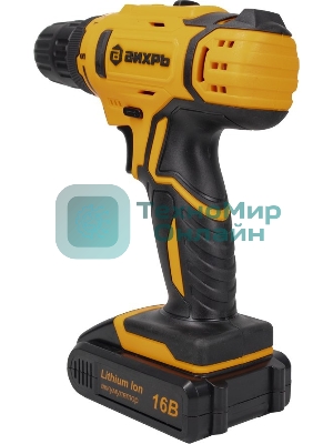 Дрель-шуруповерт аккумуляторная Вихрь ДА-16Л-2К 72/14/32, Аккумуляторная, 16В, 2 АКБ, Кейс