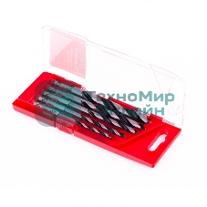 Набор сверл Matrix по дереву, 4-5-6-8-10 мм 5шт шестигран, хвостовик, пластиковый