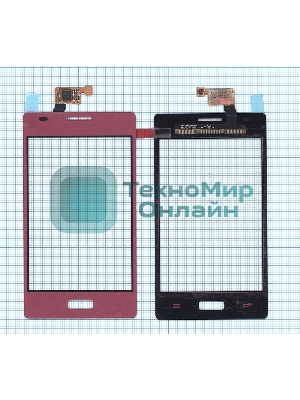 Сенсорное стекло (тачскрин) для LG Optimus L5 E610 E612. розовое